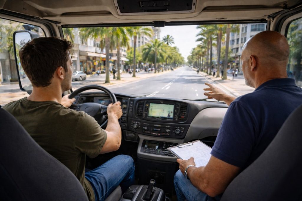 שיא התהליך: שיעורי נהיגה על משאית
